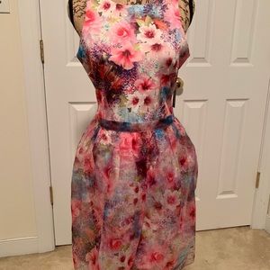 Floral watercolor cocktail dress